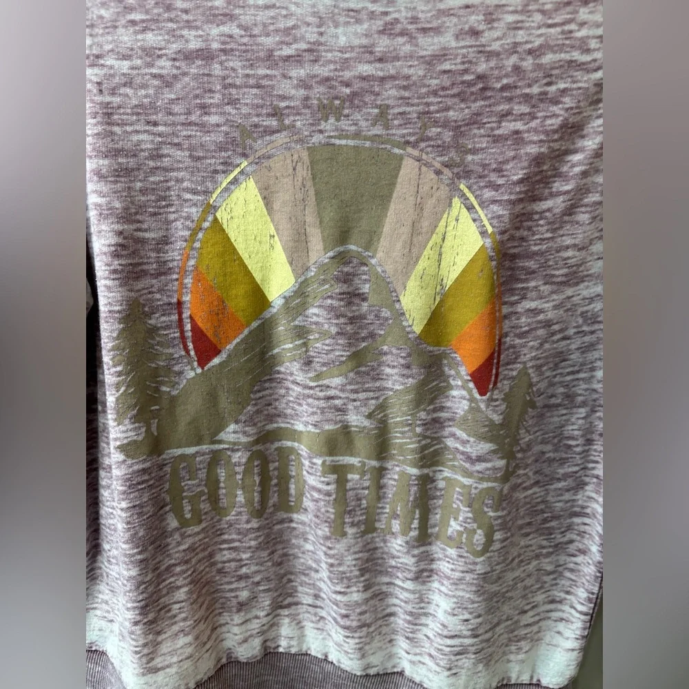 Women's Long Sleeve Graphic Tee - Purple - Picture 4 of 5